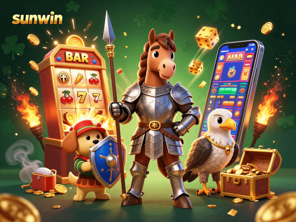 Experience the thrill of sunwin while winning big at the dynamic 3D casino illustration.