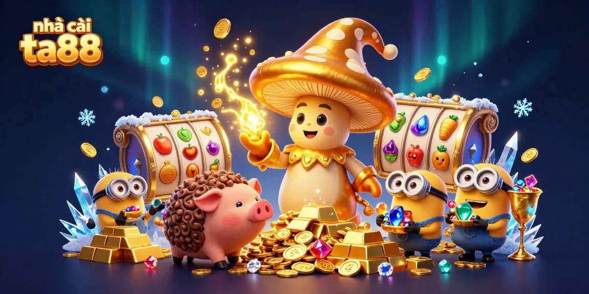 Experience the magic of nhà cái ta88 with a vibrant scene filled with treasures and gameplay excitement.