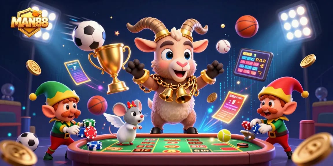 MAN88 brings an exciting sports betting experience with chaotic casino action and lively characters.