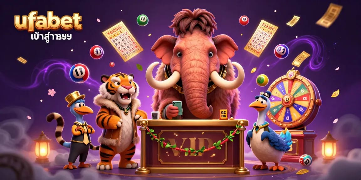 Experience ufabet เข้าสู่ระบบ with a vibrant casino scene featuring engaging characters and dynamic gambling elements.