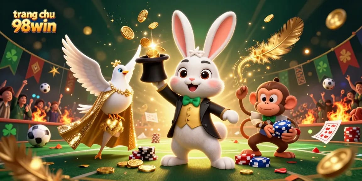 Engage with exciting sports betting at trang chu 98win featuring a lively 3D casino scene.