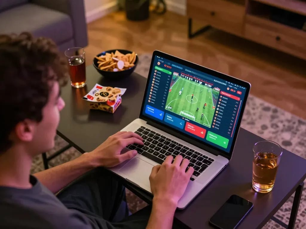 Experience the excitement of ta88 online sports betting with a user engaged in thrilling gameplay.
