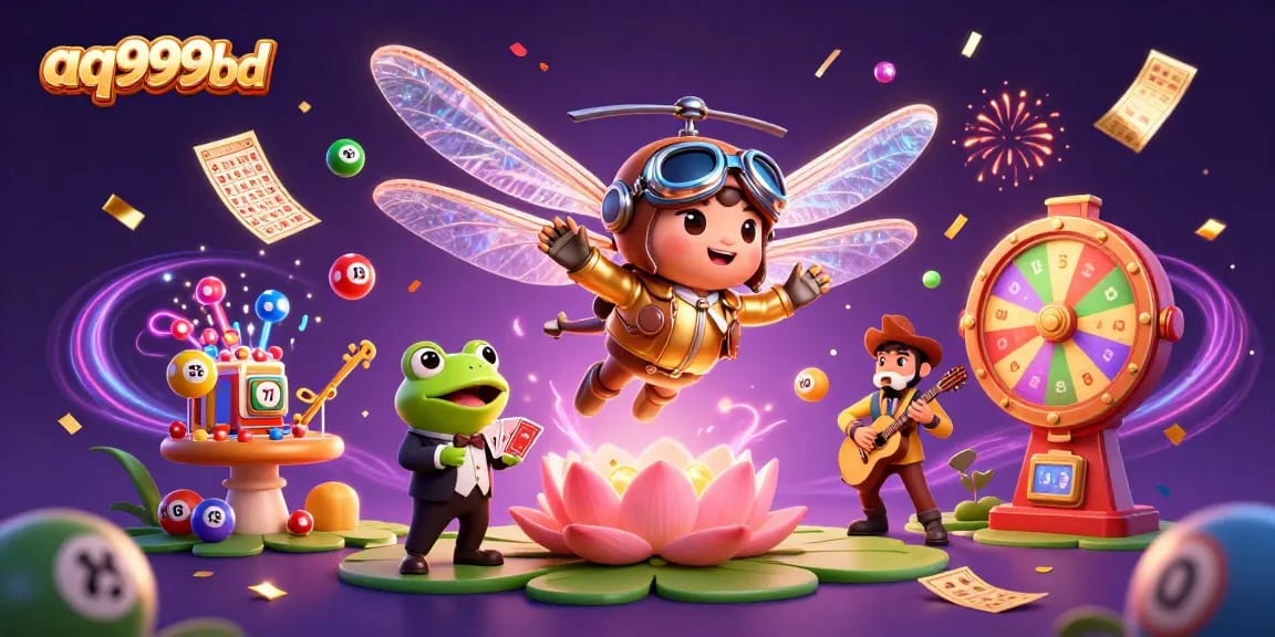 Experience dynamic gaming at aq999bd with lively characters and vibrant casino elements.