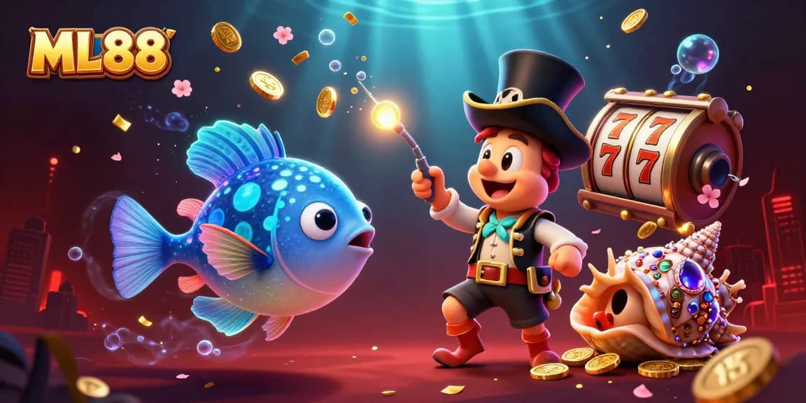 Experience ML88's thrilling casino adventure with vibrant characters and slot elements!