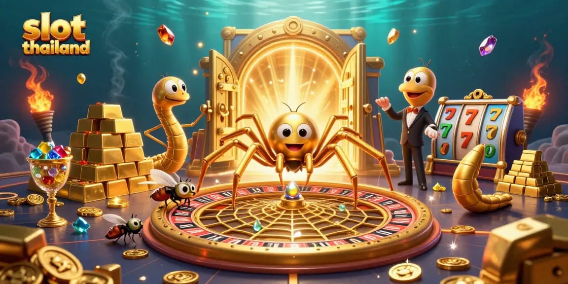 Engage with thrilling slot thailand games featuring vibrant golden spider and dynamic roulette!