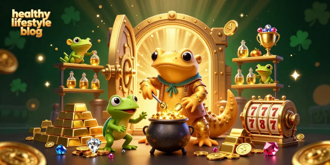 Engage with the healthy lifestyle blog showcasing a golden alchemist creating winning strategies through immersive casino scenes.