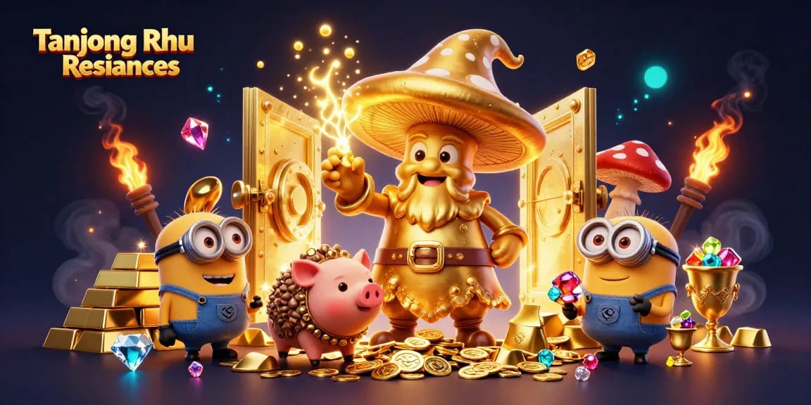 Tanjong Rhu Residences features a magical scene of a wizard and treasure elements in a gambling atmosphere.