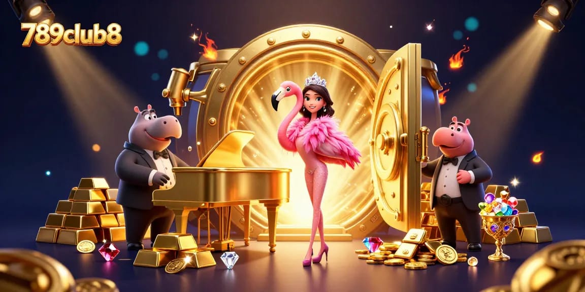Engage with thrilling games at 789club8, featuring a vibrant casino atmosphere with lively characters.