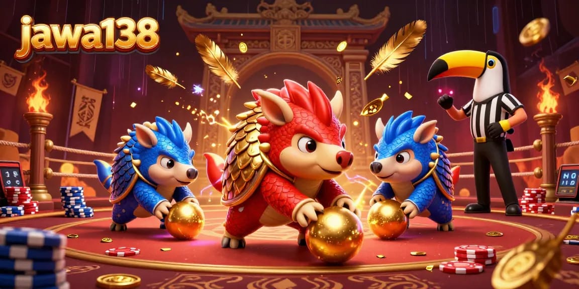 Roll with the rival pangolins at jawa138's thrilling golden ball challenge in a dynamic casino showdown.