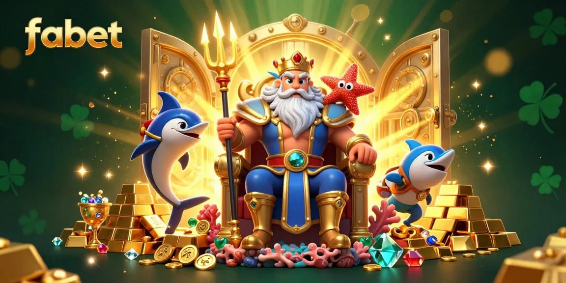 Experience thrilling gameplay at fabet with exciting gold treasures and regal characters amidst an immersive casino scene.