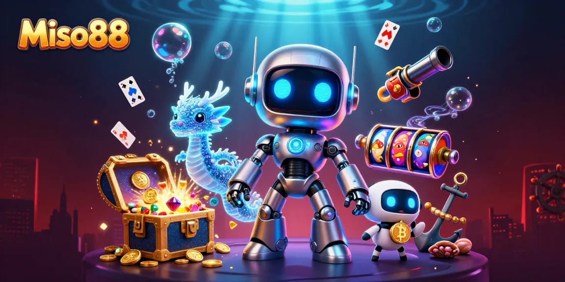 Engage in thrilling gameplay with Miso88's immersive casino world featuring stunning 3D elements.