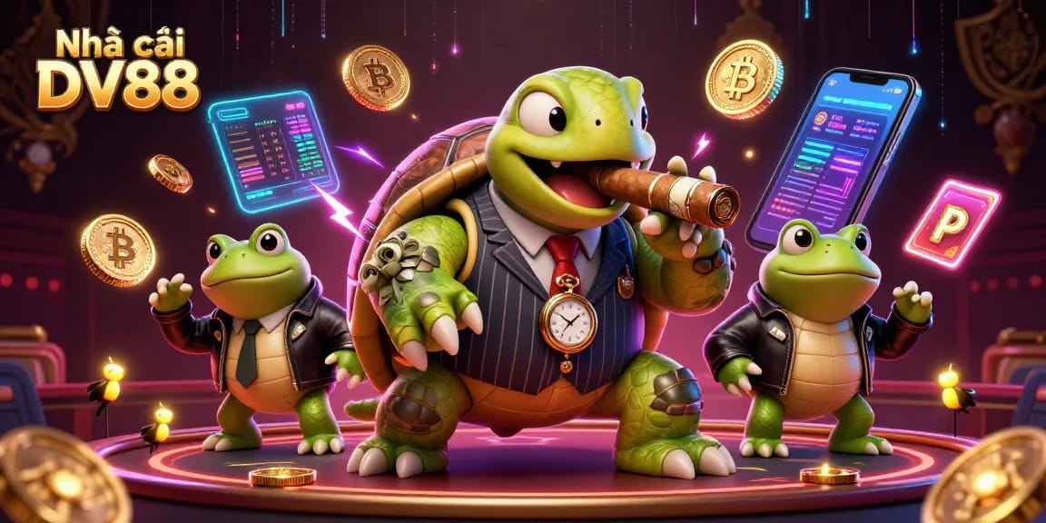 Experience the thrills at Nhà cái DV88 with dynamic casino action featuring unique characters and crypto elements.