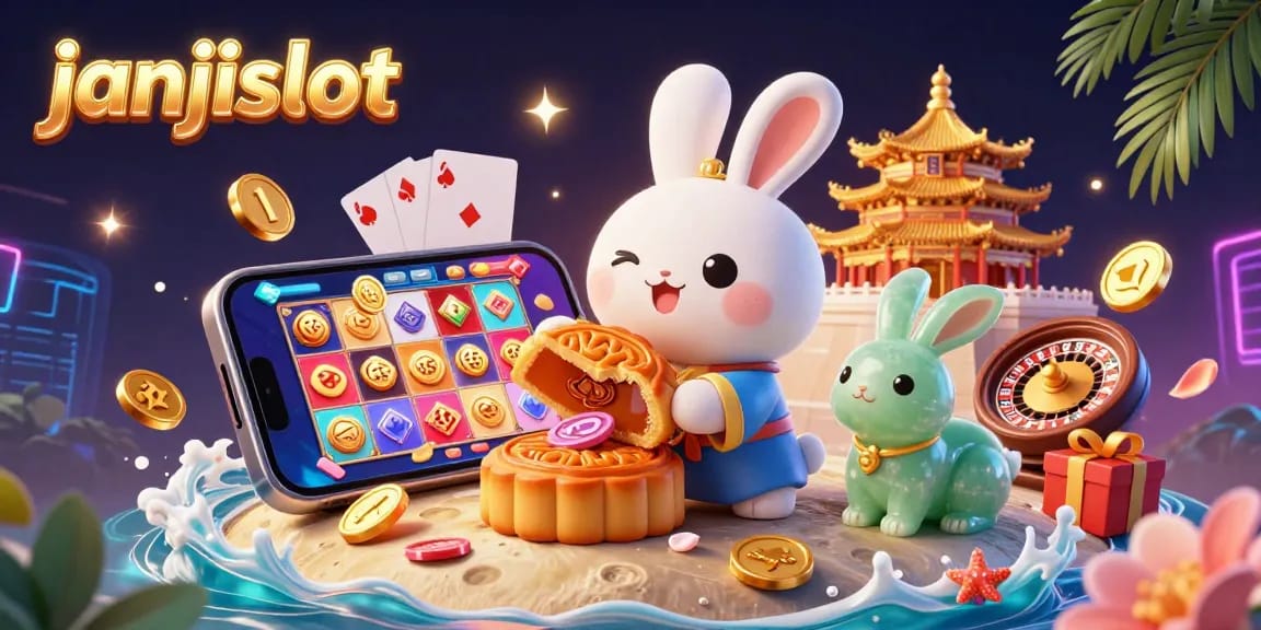 Experience thrilling fun with janjislot's vibrant slot game, bursting with poker chips and golden coins!