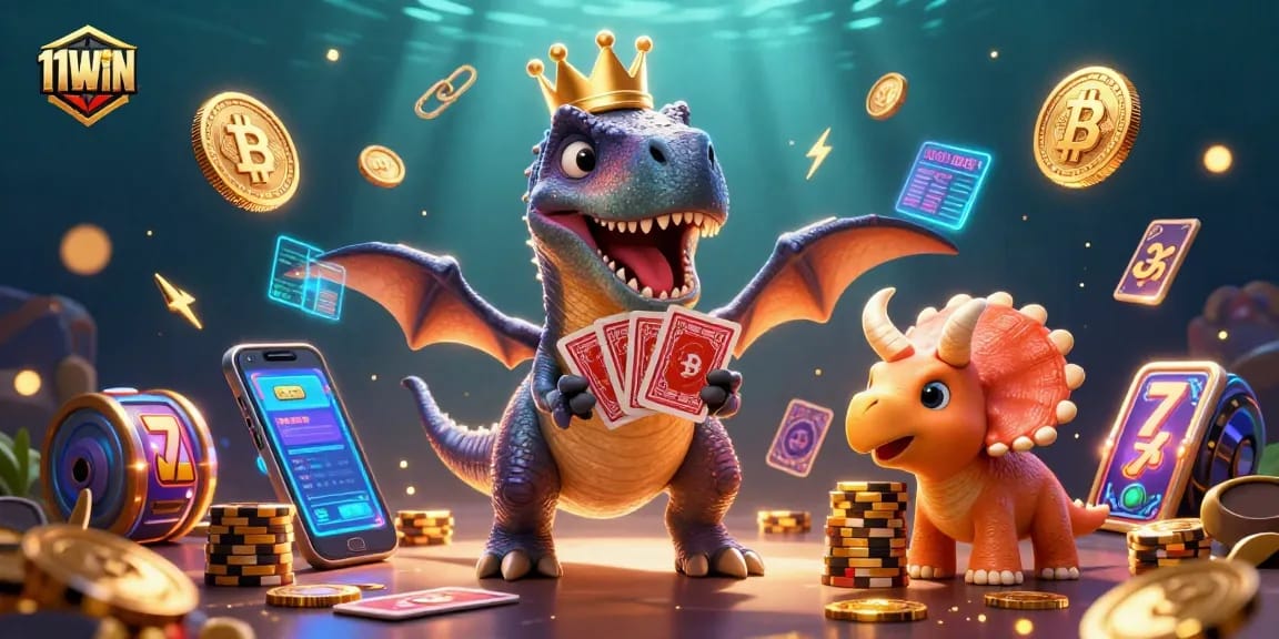 Experience the excitement of the crypto casino world with 11WIN featuring engaging characters.