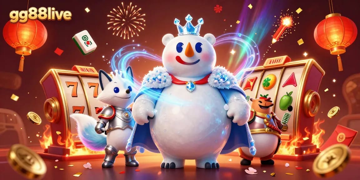 Experience thrilling slots at gg88live with a vibrant 3D scene full of festivities and exciting game elements.