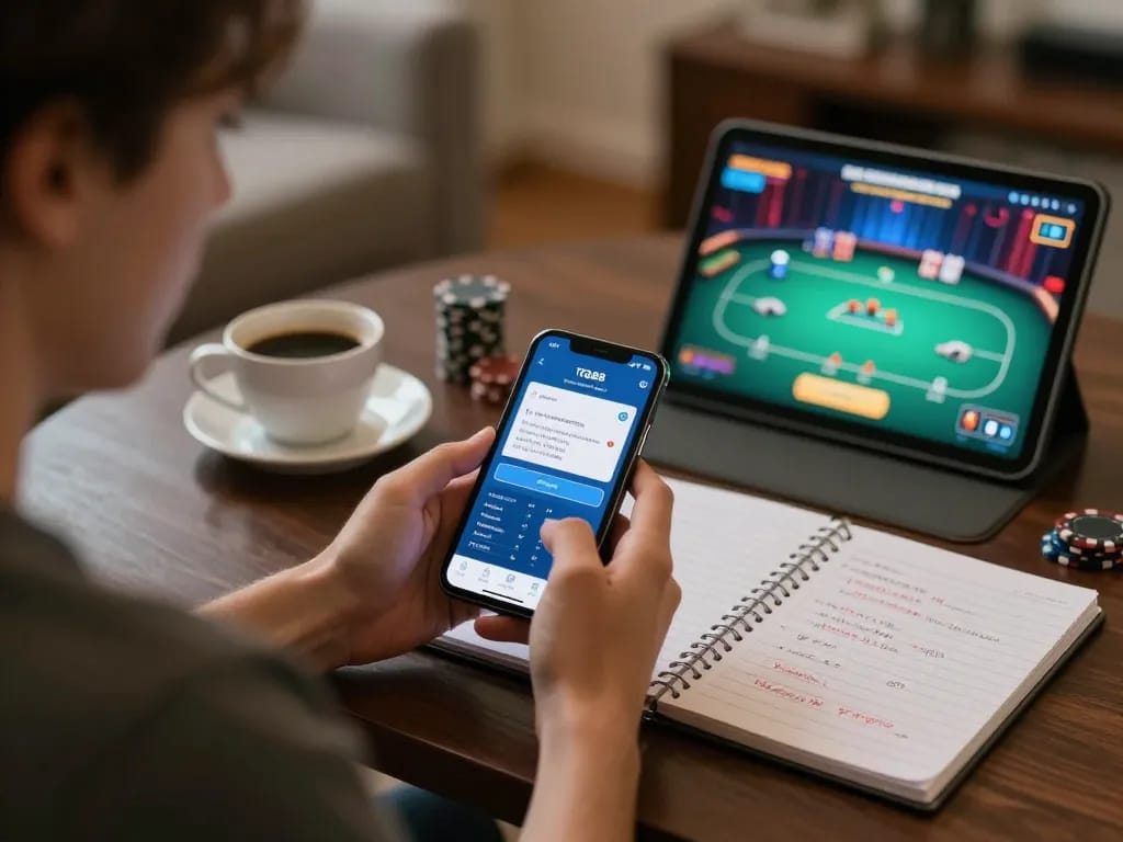 Engaging in TG88 mobile app gameplay with a focus on strategic betting and cozy home ambiance