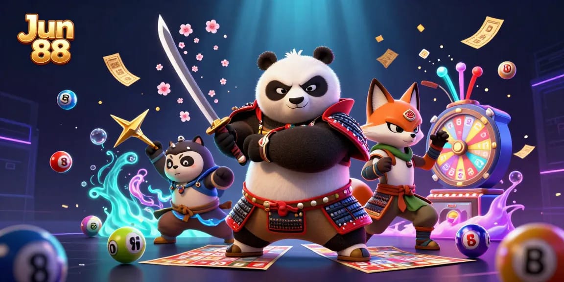 Experience thrilling gameplay with Jun 88 in this vibrant casino-themed illustration.