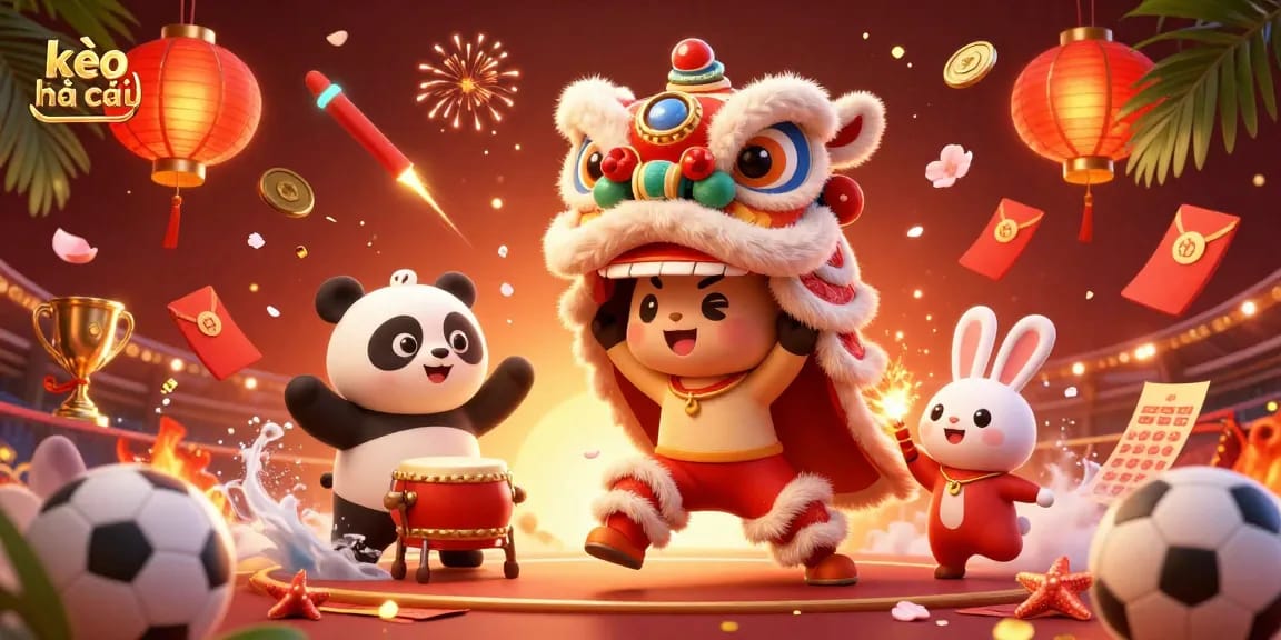 Engage in thrilling betting scenarios with kèo nhà cái bringing dynamic characters and festive elements.