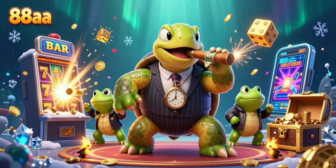 Experience thrilling jackpot excitement with 88aa Casino's vibrant 3D scene featuring colorful slot elements.