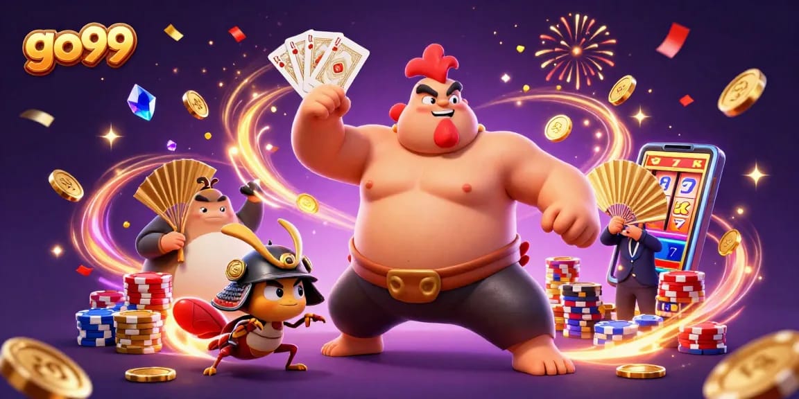Experience exciting gameplay with go99 at this vibrant casino scene featuring dynamic characters and gaming elements.
