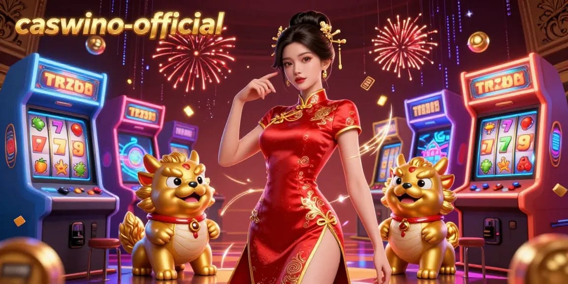 Experience excitement with caswino-official's vibrant casino illustration showcasing engaging slot themes and characters.