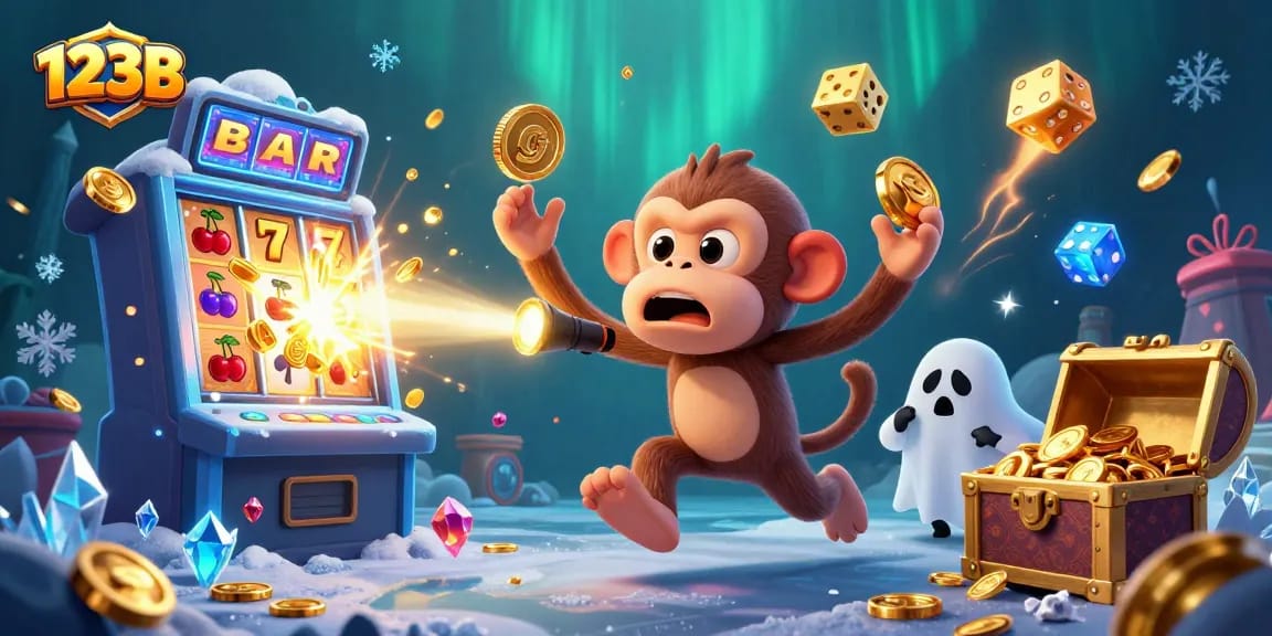 Engage with 123B's thrilling casino adventure showcasing a poltergeist monkey in a vibrant, high-stakes environment.