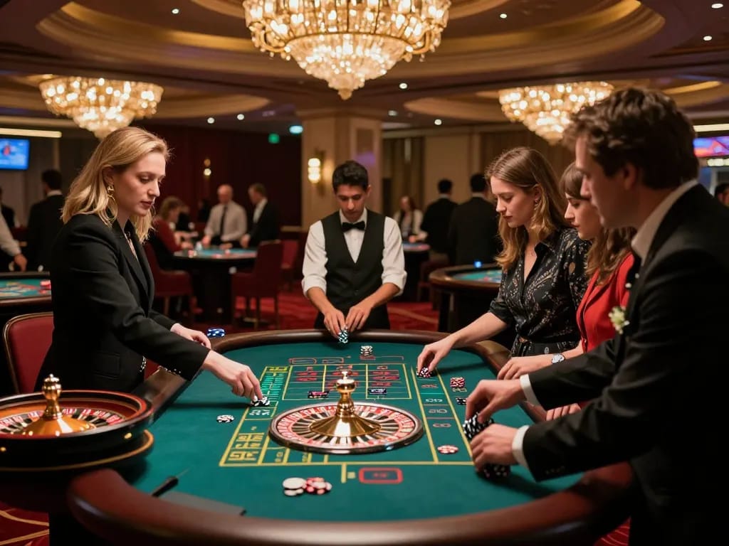 Players engage with the roulette table at 789club casino, capturing the thrill of strategic betting and excitement.