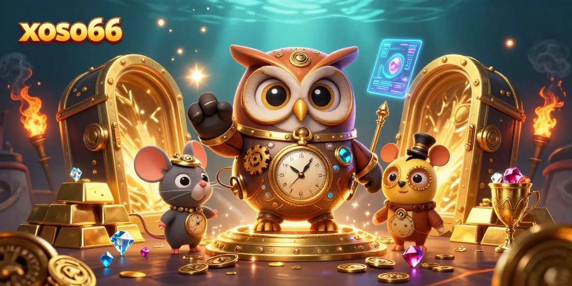 Experience the thrill with the xoso66 owl and treasures in a vibrant casino atmosphere.