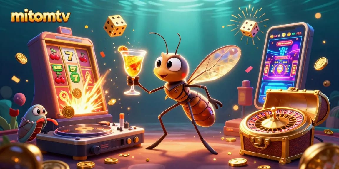 Experience amazing betting thrills with mitomtv, featuring vibrant casino characters and dynamic gaming action.