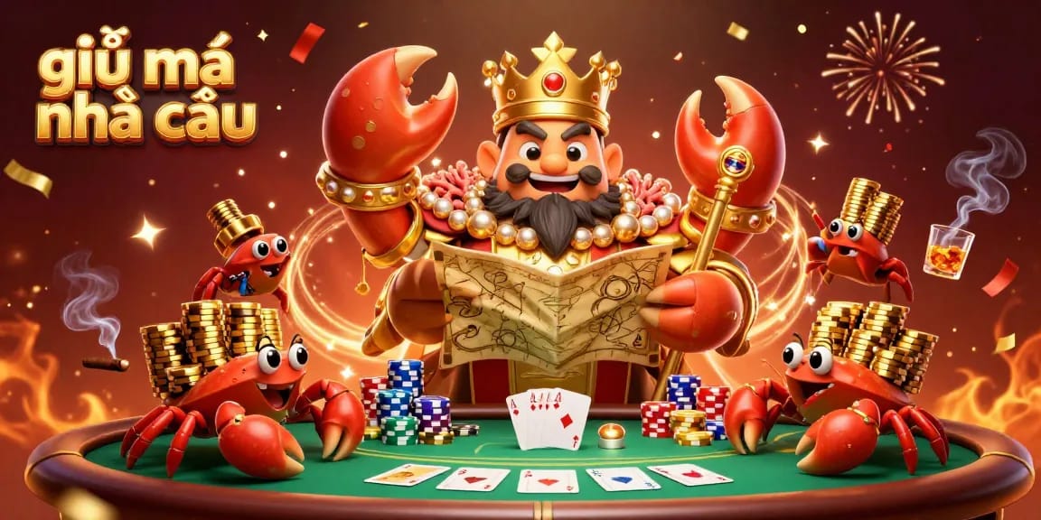 Experience the world of giải mã nhà cái with a vibrant 3D scene showcasing friendly characters and gambling excitement.