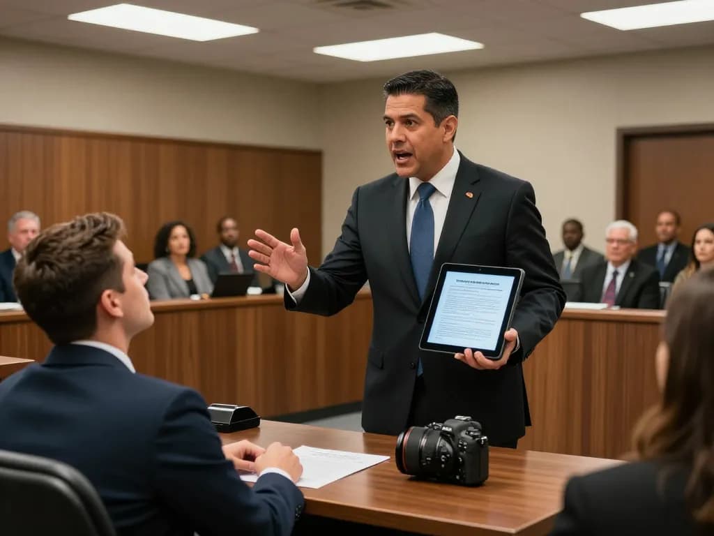 Tampa criminal defense lawyer passionately advocating for a client in courtroom setting