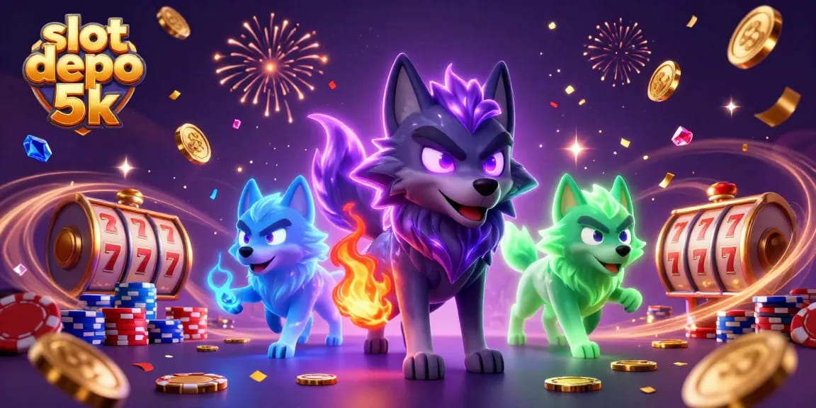 Spin the slot depo 5k reels and unlock vibrant wins amidst golden coins and ghostly wolves.