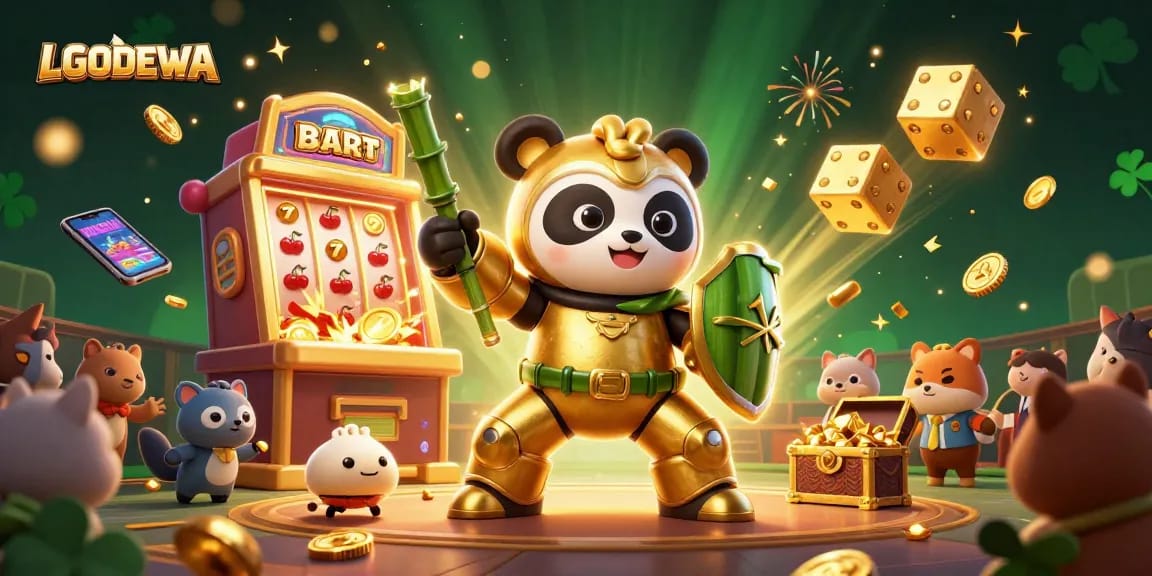 Spin to win with LGODEWA's slot machines amidst dazzling casino excitement.