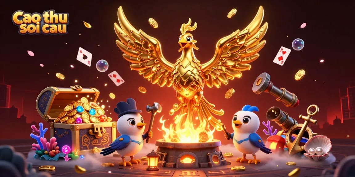Experience the magic of cao thu soi cau with golden phoenix and winning poker elements.