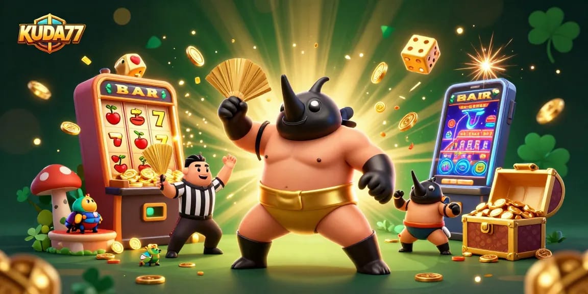 KUDA77 menghadirkan visual menarik dari mesin slot dan karakter menarik saat mendapatkan jackpot.