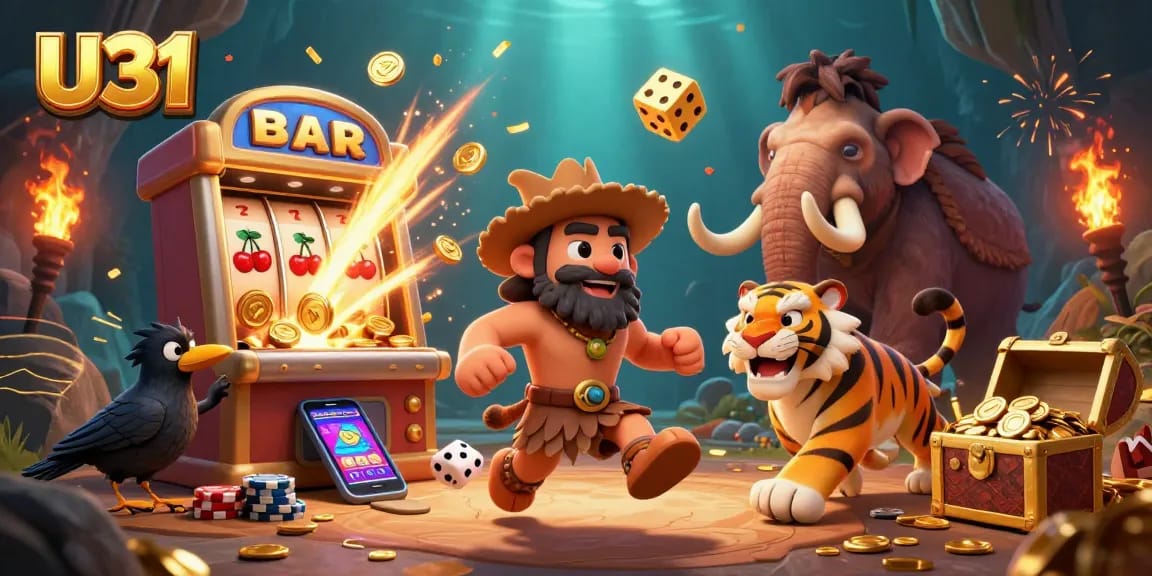 Play exciting games at U31 with a vibrant casino scene filled with jackpots and unique characters.