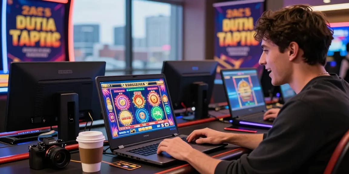 Player engaging with online casinos that accept credit cards at a modern gaming setup.