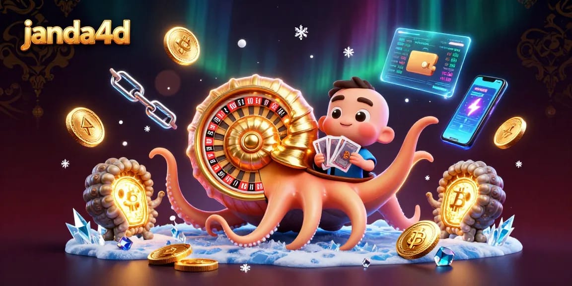 Menangkan jackpot di janda4d dengan ilustrasi kasino digital 3D yang menawan dan berkilauan.