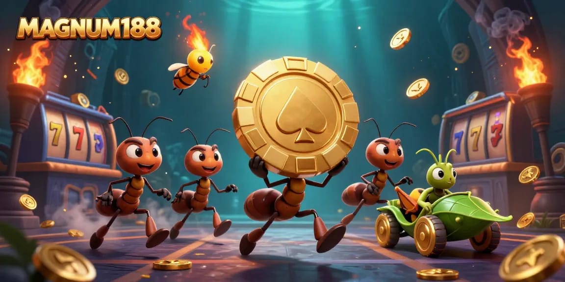 Experience the fun of MAGNUM188 with animated characters and vibrant casino elements!