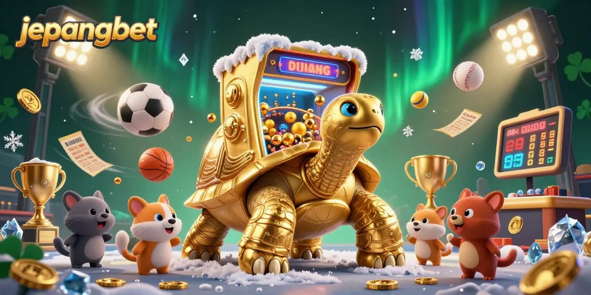Engage with exciting jepangbet games as animals await their turn at the colossal tortoise pinball machine.