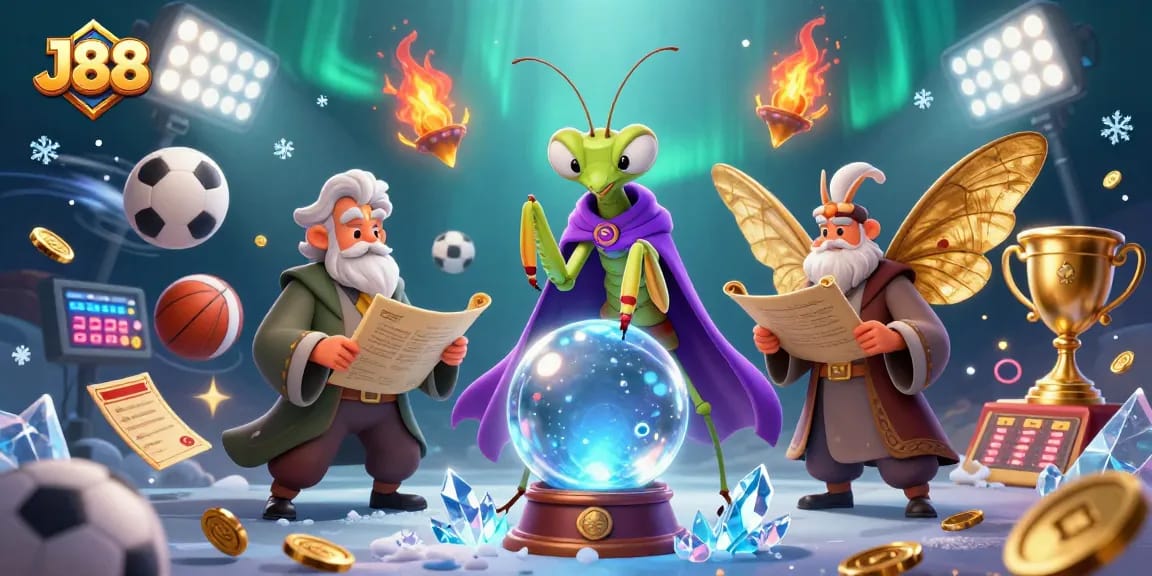 Experience the thrill of J88 with dynamic sports betting elements and mystical characters.