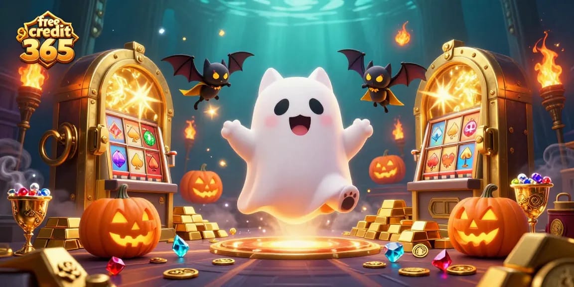 Unleash your luck with free credit 365 at an enchanting haunted casino with ghostly fun.
