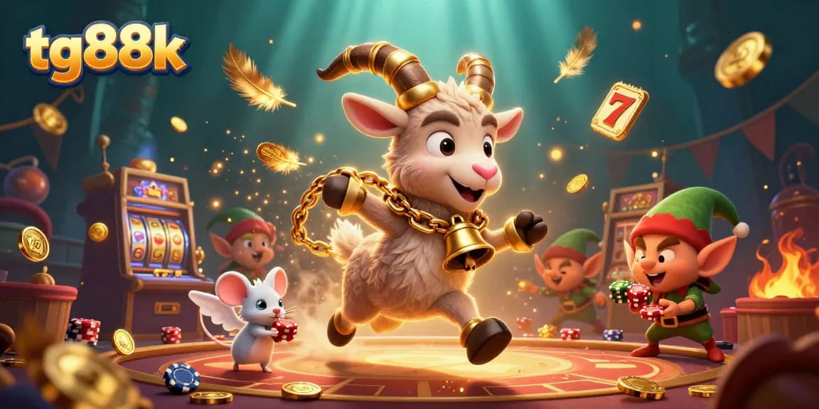 Experience thrilling game action at tg88k's exciting casino with cartoon characters and vibrant elements.