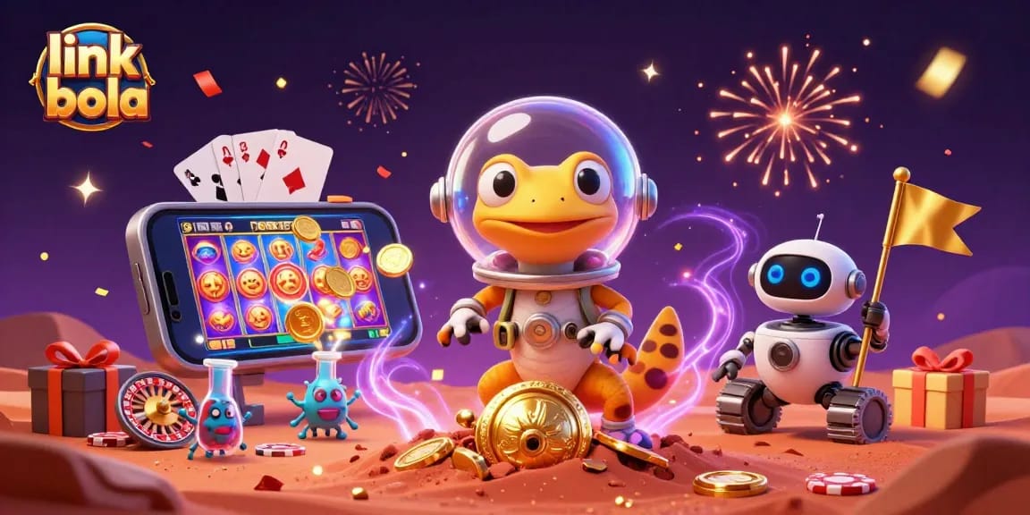 Play link judi bola with excitement in this vibrant, action-packed casino scene.