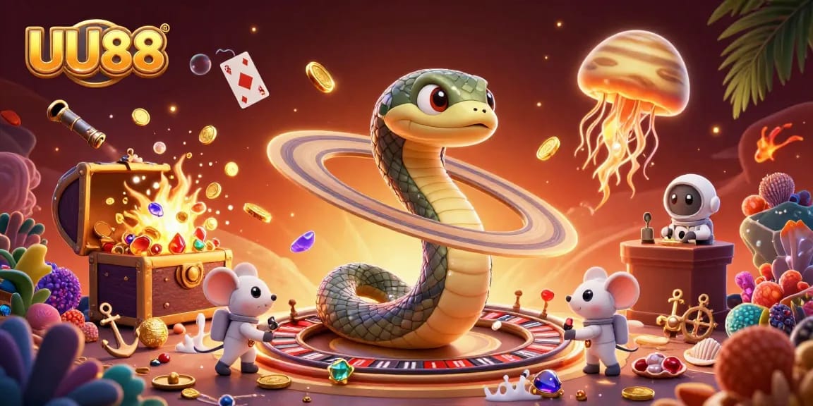 Experience the excitement of UU88 as astronaut mice play roulette on Saturn's rings.