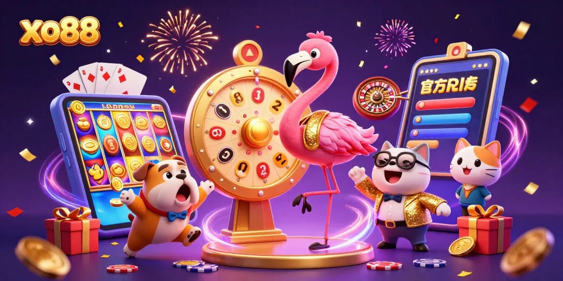 Experience the excitement of xo88 casino with vibrant gaming elements and lively characters in action
