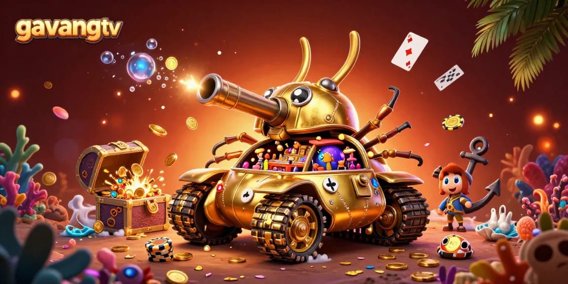 Experience the vibrant gaming action of gavangtv's energetic casino adventure with lavish details.