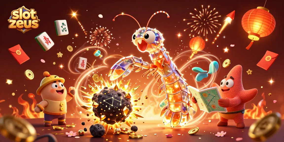 Experience thrilling slots with slot zeus, featuring vibrant characters and dynamic casino elements in a festive backdrop.