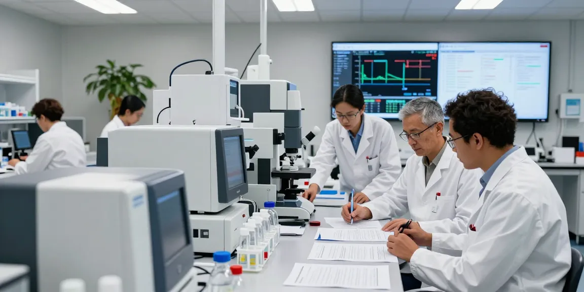 Research peptides synthesis in Canada at koipeptidescanada.com, scientists collaborating in a modern lab.