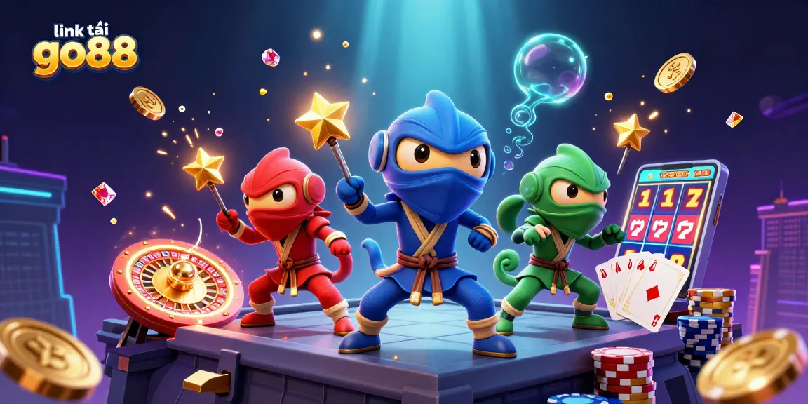 Experience the excitement of link tải go88 with vibrant casino elements and dynamic characters.